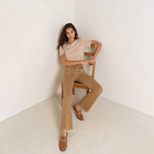 Camel fonce,Pantalon Coupe Large avec Grande Poche - Jean Femme - Place du jour Camel fonce,Pantalon Coupe Large avec Grande Poche - Jean Femme - Place du jour